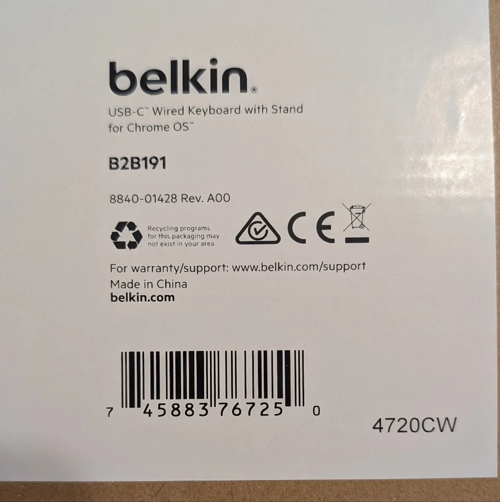 NWB Belkin USB C Connector Keyboard and Stand For Chrome OS